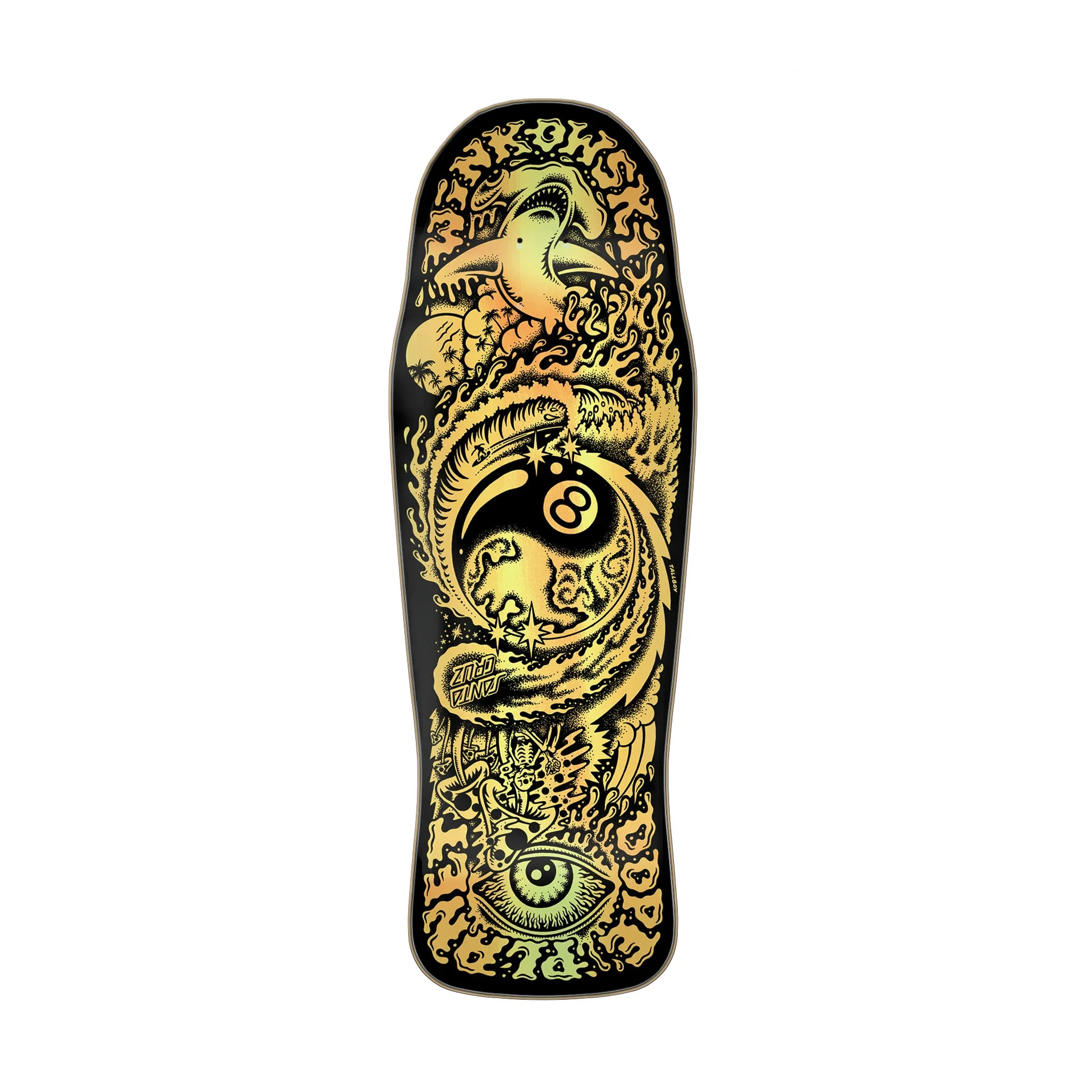 Santa Cruz Erick Winkowski Dope Planet Matte Black/Gold Foil Deck 10.34