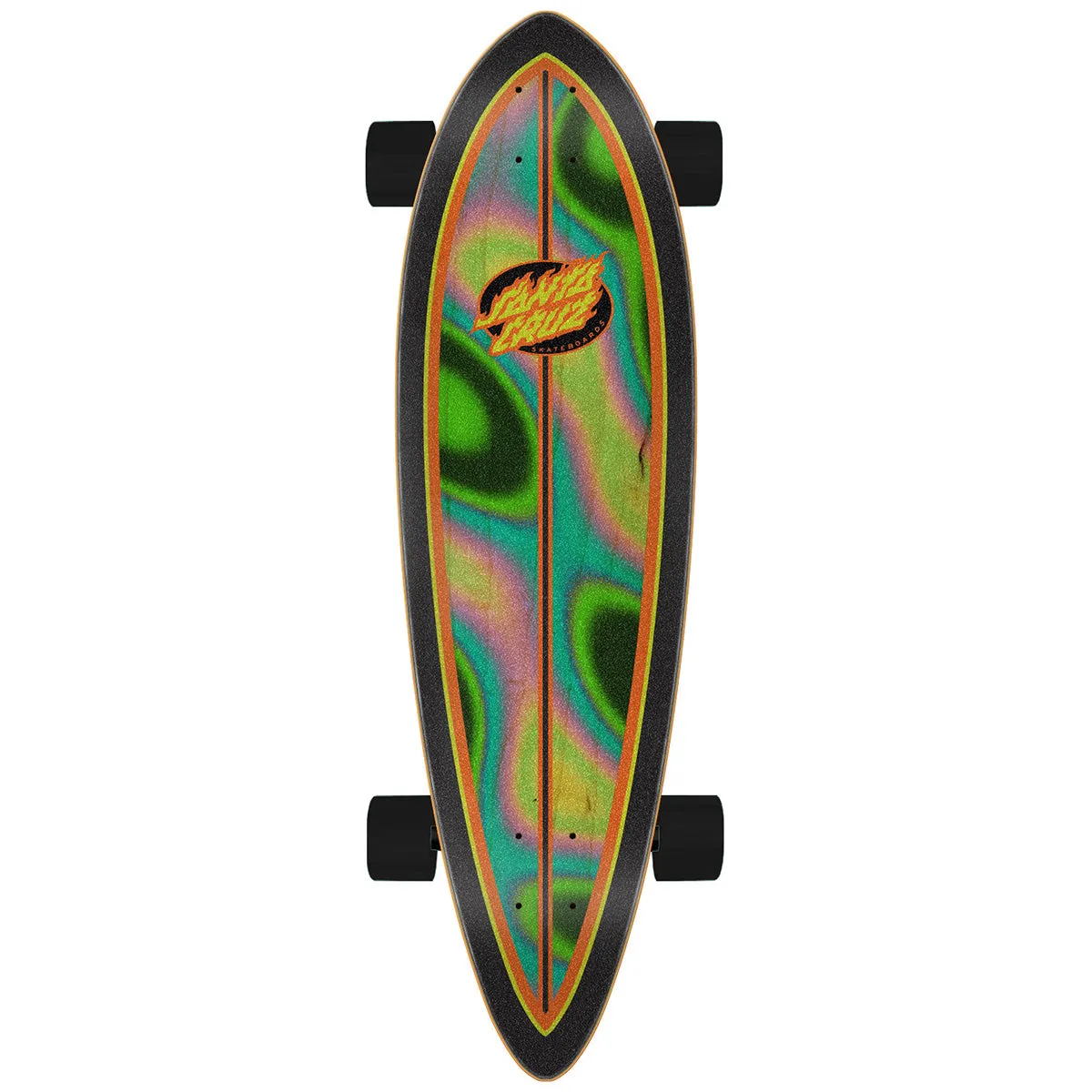 Santa Cruz - Oval Flame Lava Dot Pintail Cruiser 9.2 Complete Skateboard