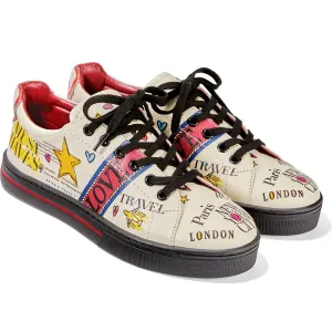 Scoop - White Newsprint Shoes