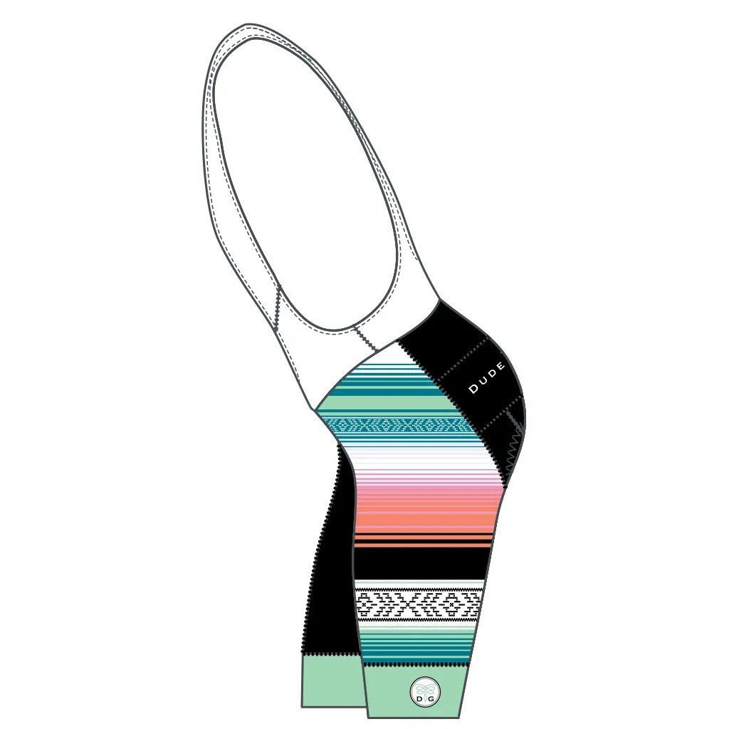 Serape Cycling Bibs - Seaglass