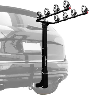 Shows Light use, fully assembled! Retrospec Lenox Car Rack Four Bike Mount Hitch - 4 Bicycle Carrier - Class III or IV 2 Hitch - Compact Foldable Steel Frame