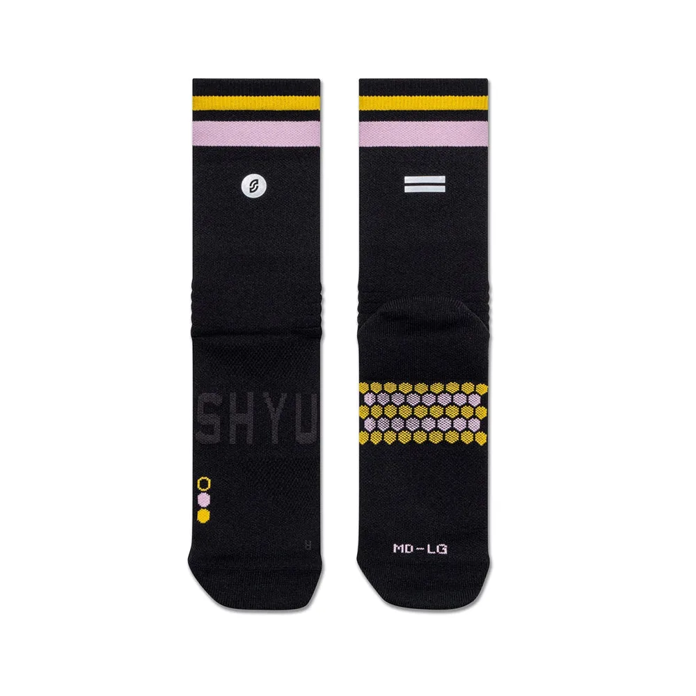 Shyu Racing Running Socks - Black/Pastel/Amber