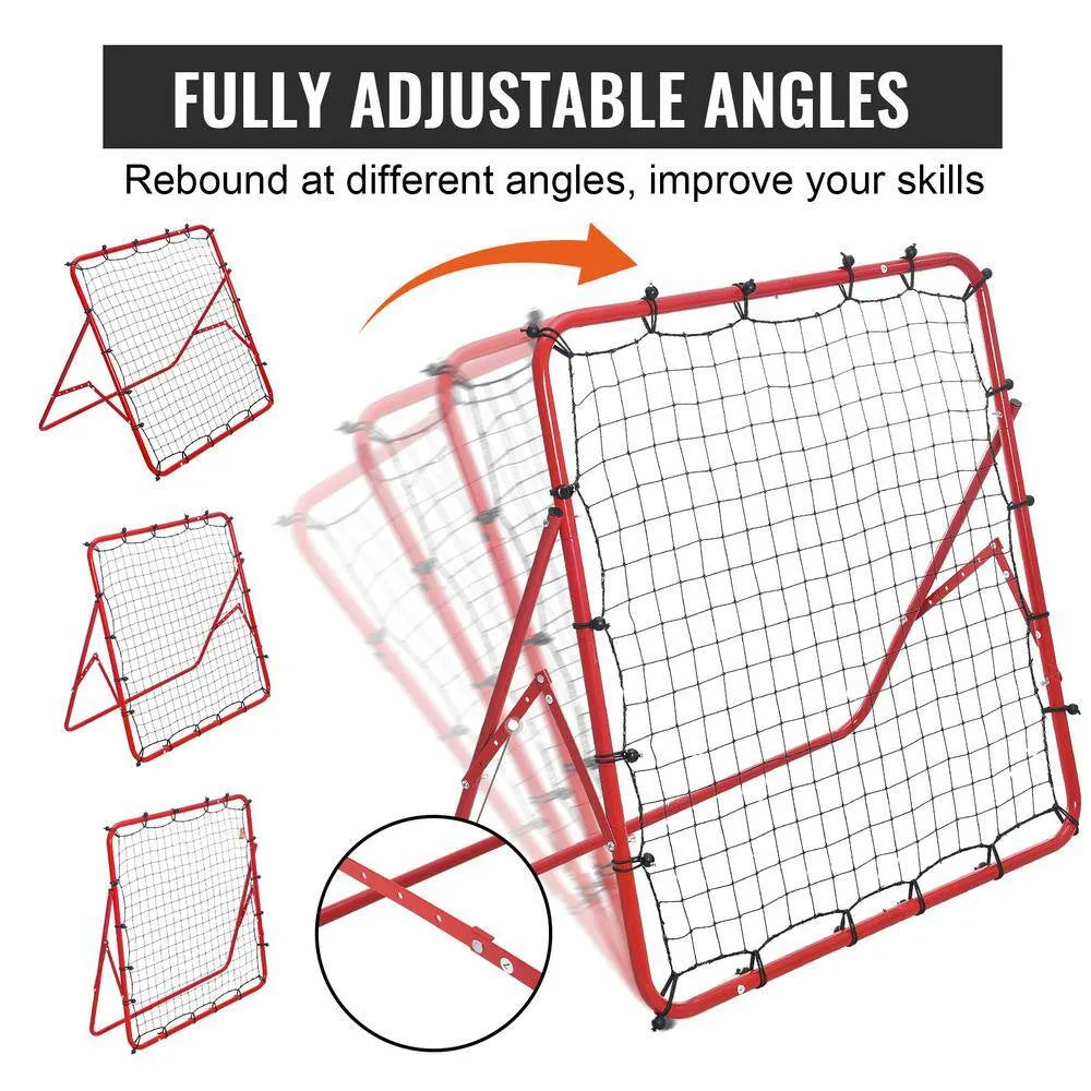 Soccer Rebounder Rebound Net, 39 In. X 39 In., Portable Football Training Gift, Adjustable Angles, for All Ages
