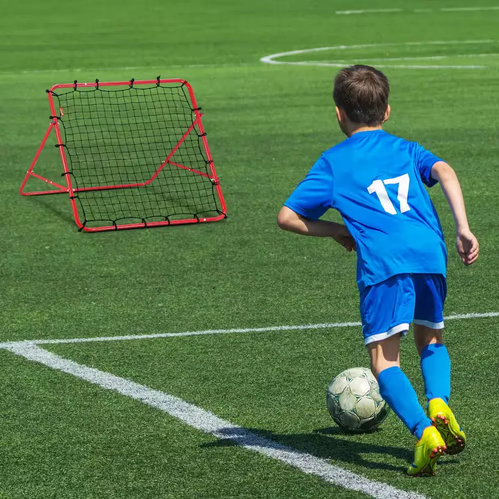 Soccer Rebounder Rebound Net, 39 In. X 39 In., Portable Football Training Gift, Adjustable Angles, for All Ages