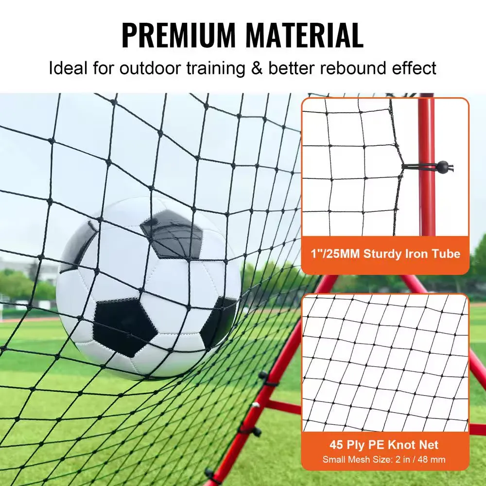 Soccer Rebounder Rebound Net, 39 In. X 39 In., Portable Football Training Gift, Adjustable Angles, for All Ages