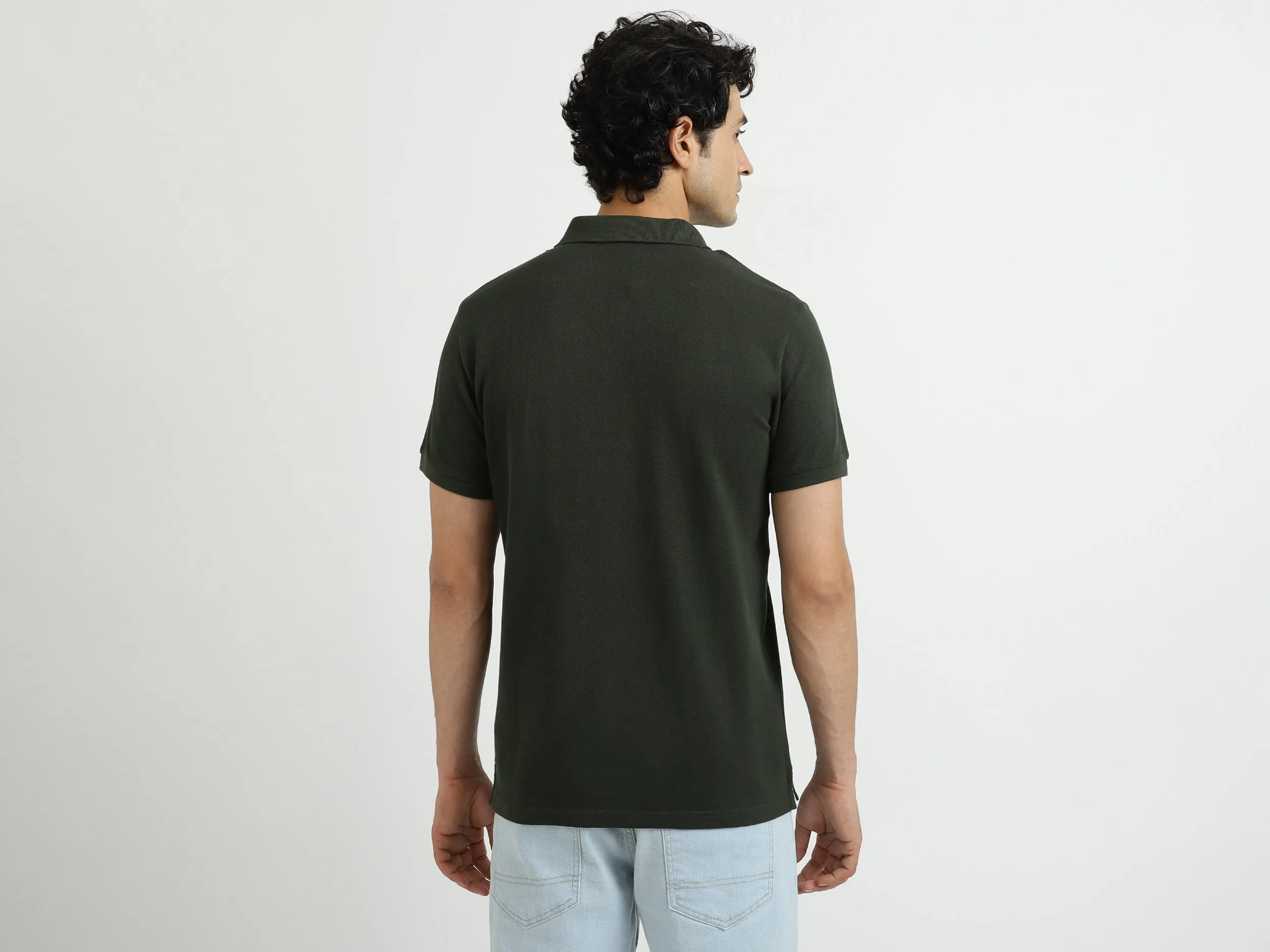 Solid Olive Polo T-Shirt