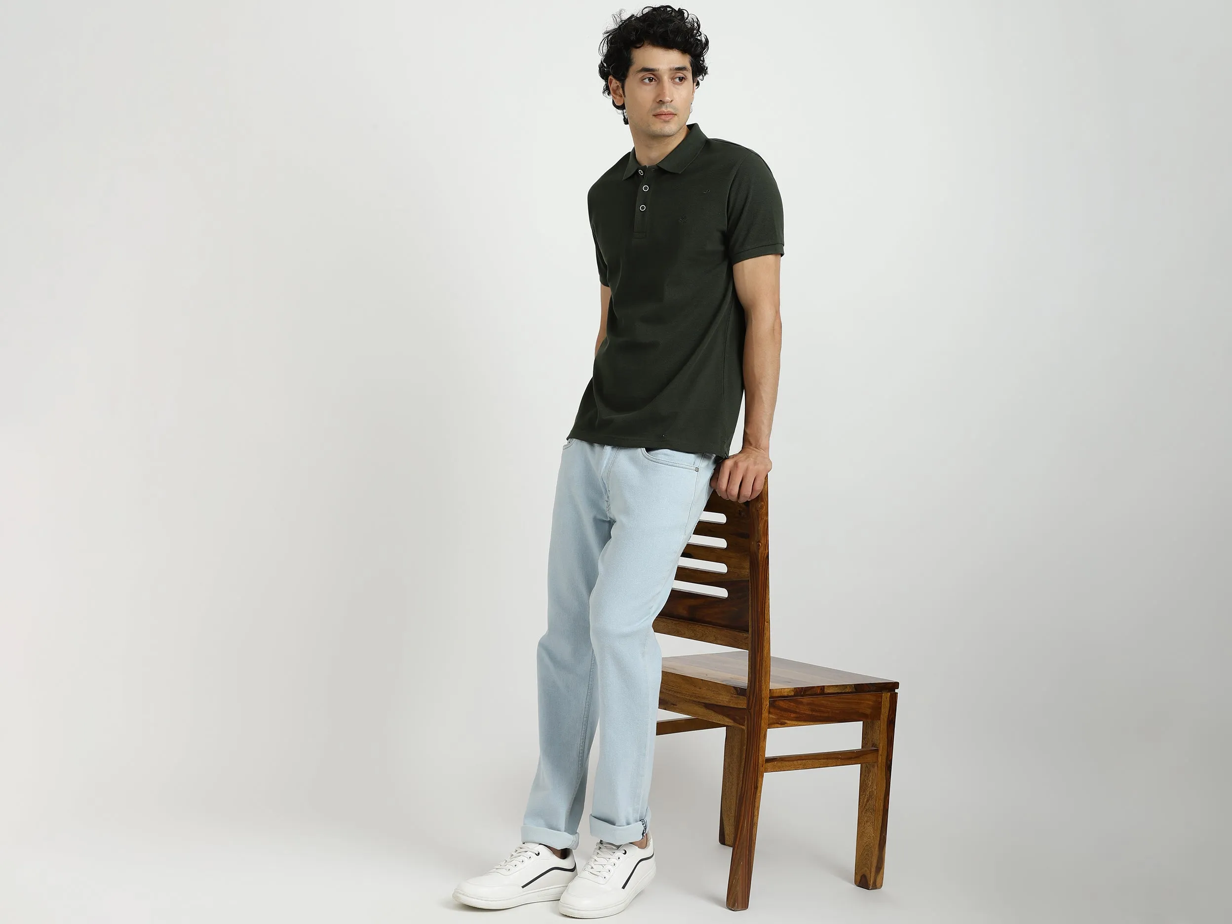 Solid Olive Polo T-Shirt
