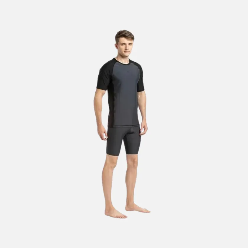 Speedo Adult Male Short Sleeve Swimming Suntop -Oxid Grey/Black
