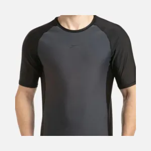 Speedo Adult Male Short Sleeve Swimming Suntop -Oxid Grey/Black