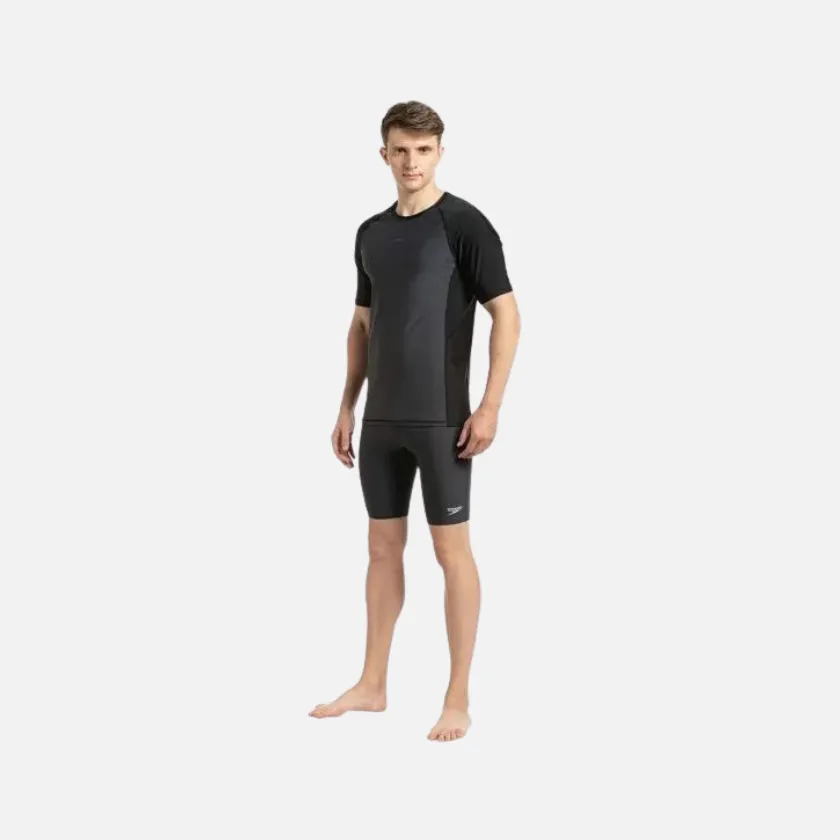 Speedo Adult Male Short Sleeve Swimming Suntop -Oxid Grey/Black