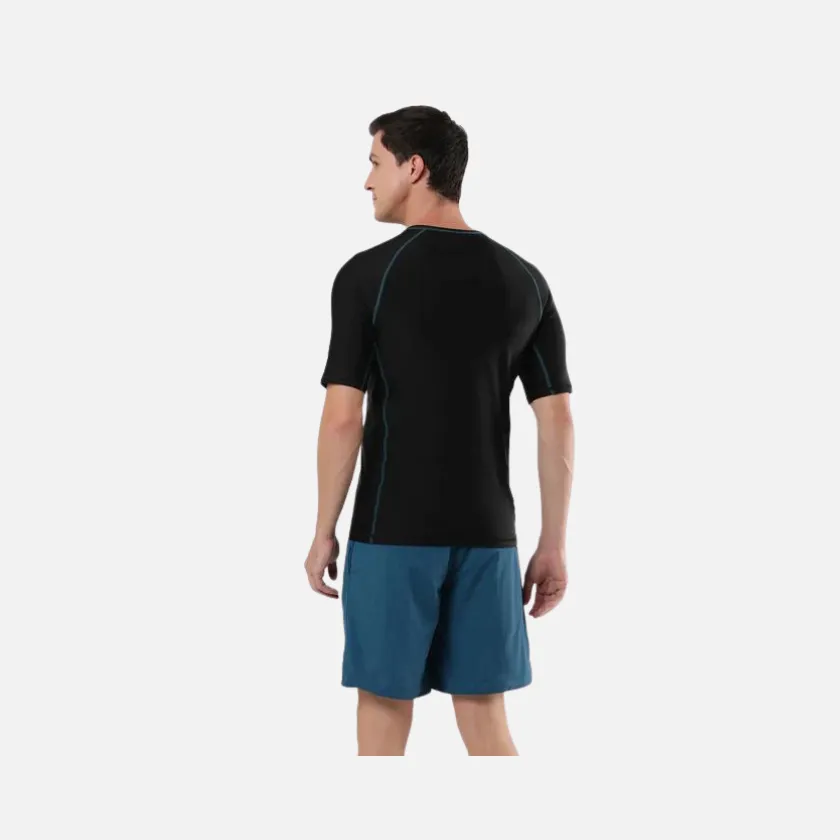 Speedo Adult Men's Swim Active Sun Top -Black/Dark Teal