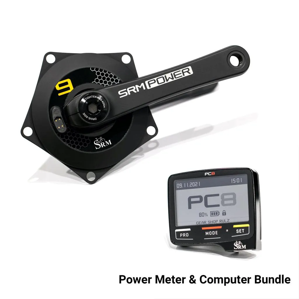 SRM PM9 Origin Aluminium Track Power Meter Bundle - Rechargeable - 30mm