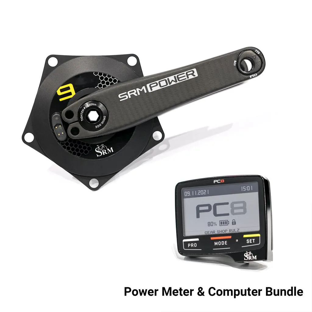 SRM PM9 Origin Carbon Track Power Meter Bundle - Rechargeable - 24mm