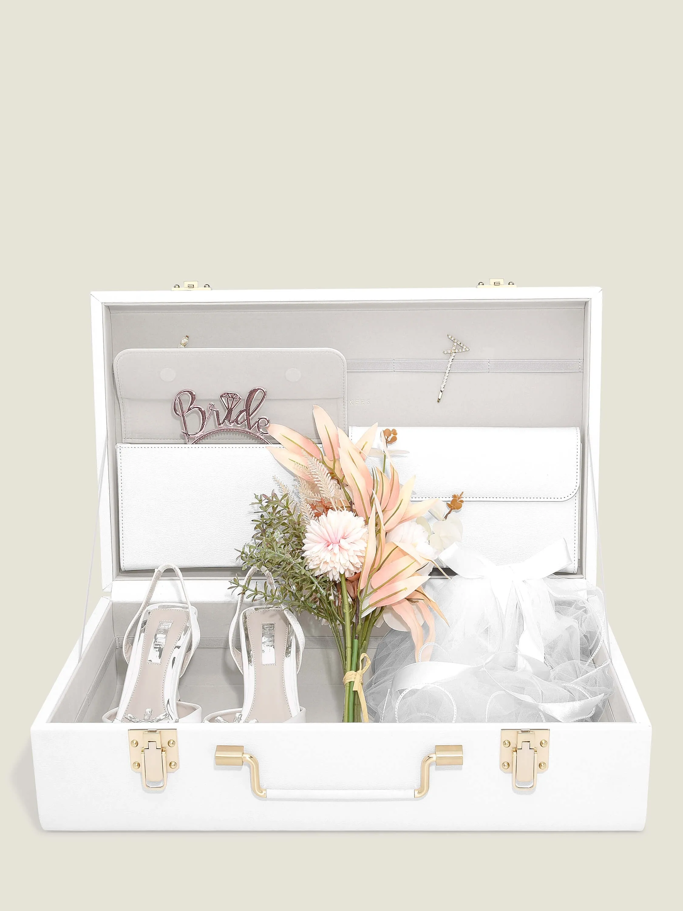 Stackers White Bridal Memory Storage Trunk