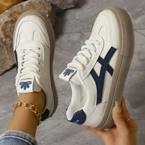 Stylish knitted lace-up sneakers for women