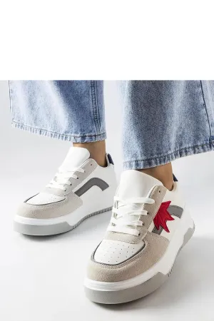 Stylish white sneakers with an eco-suede