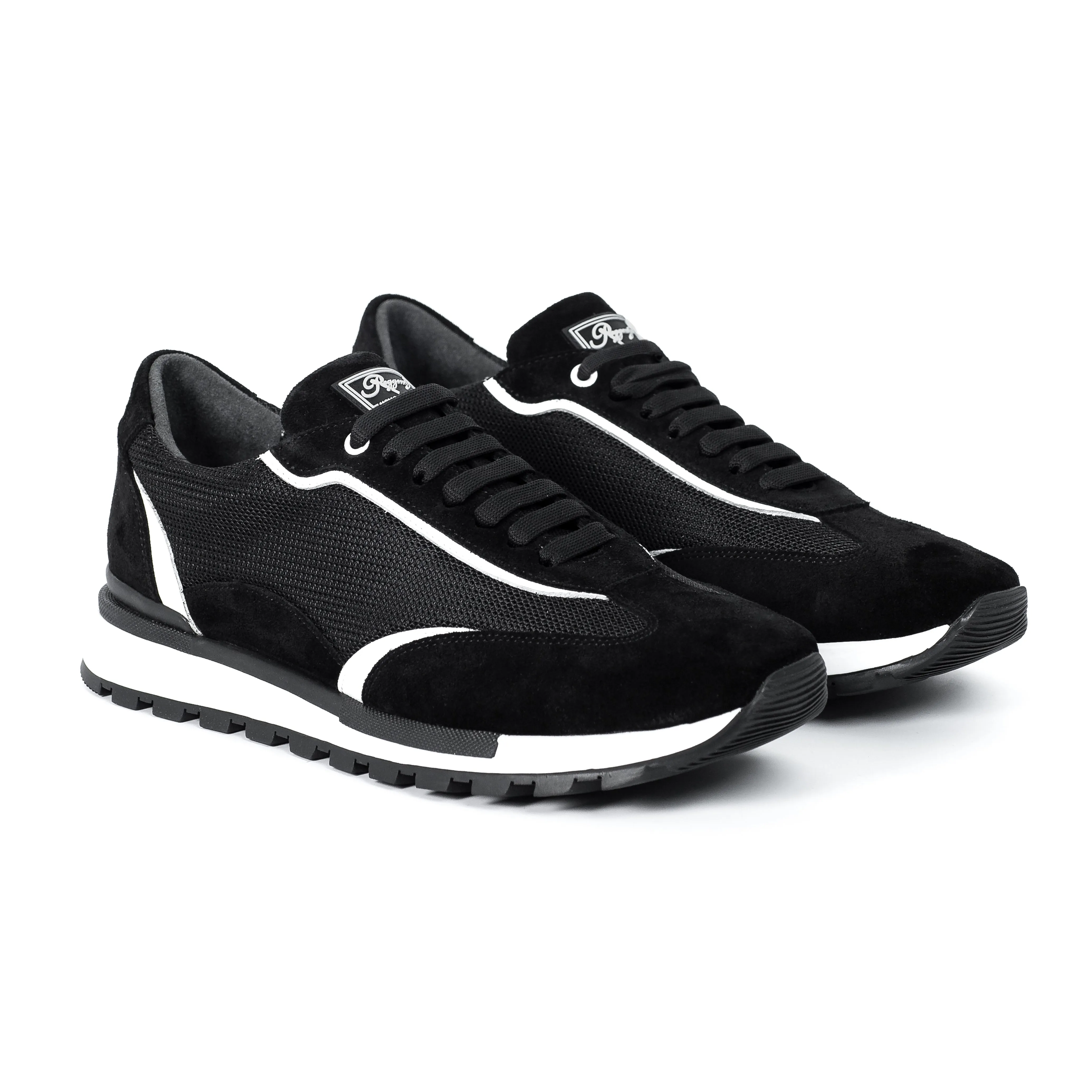 SUEDE AND TEXTILE RUNNER SNEAKERS