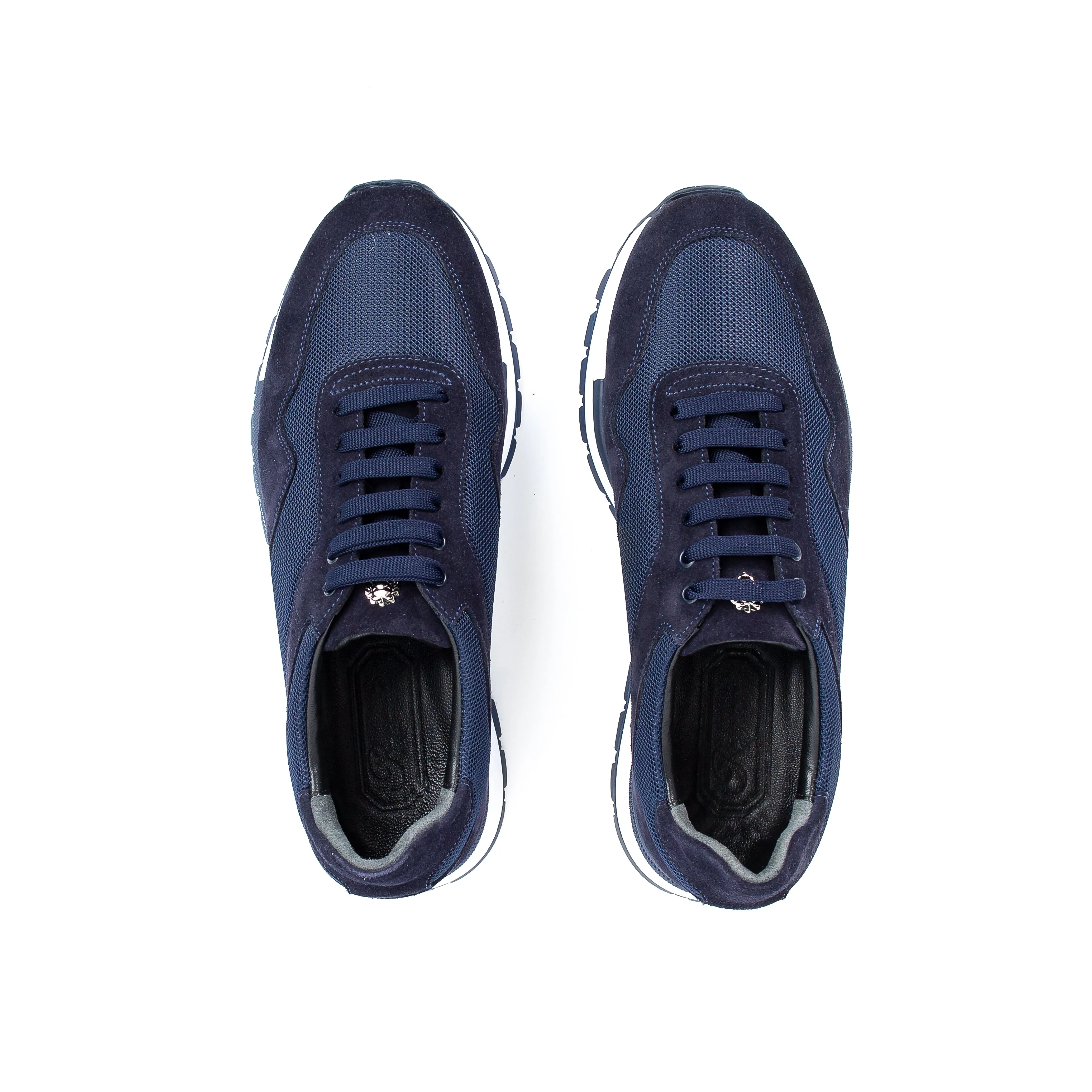 SUEDE AND TEXTILE RUNNER SNEAKERS