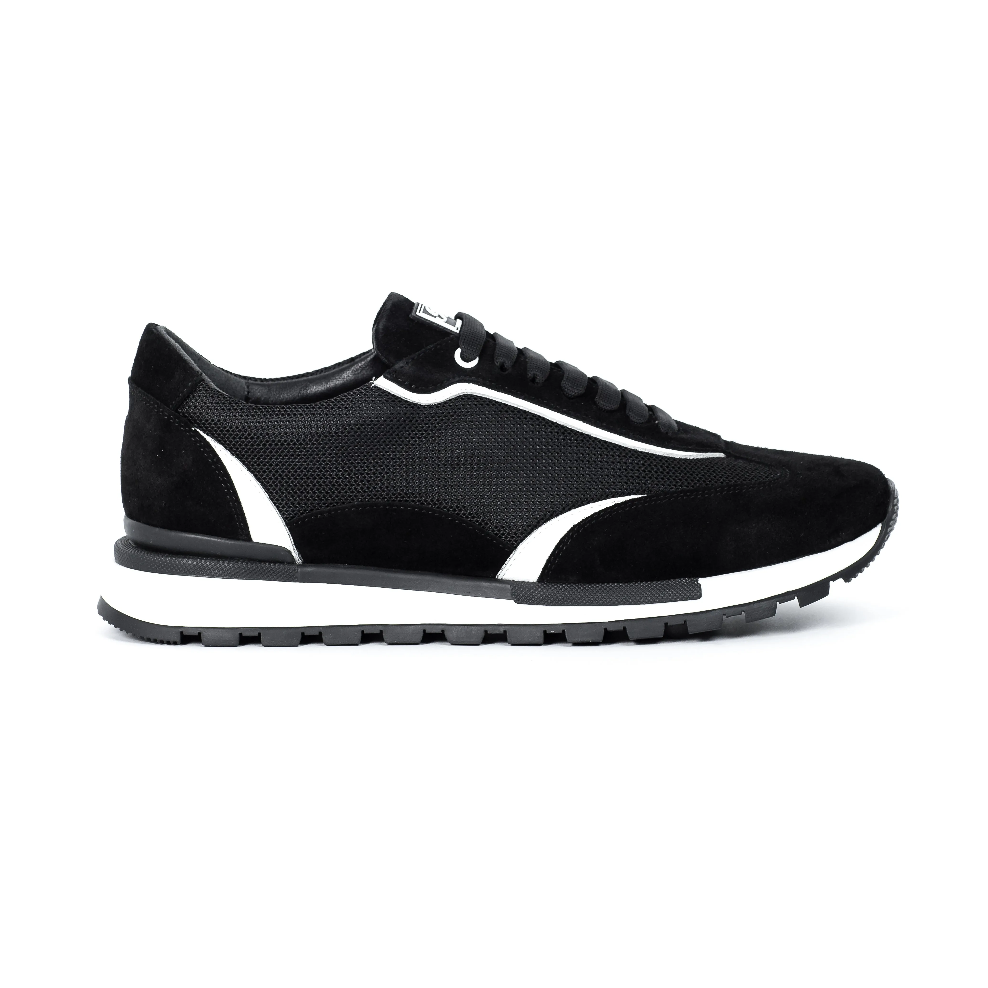 SUEDE AND TEXTILE RUNNER SNEAKERS