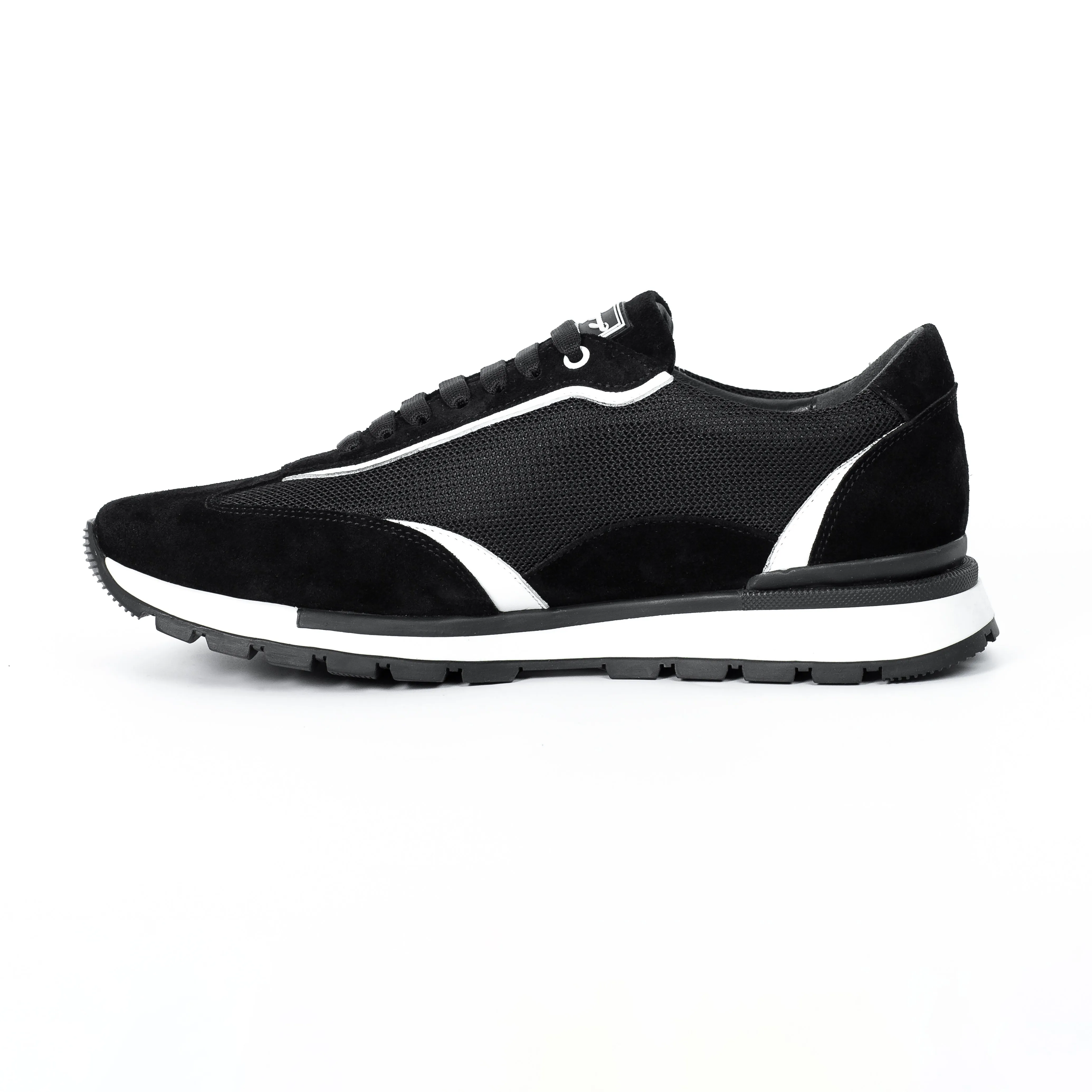 SUEDE AND TEXTILE RUNNER SNEAKERS