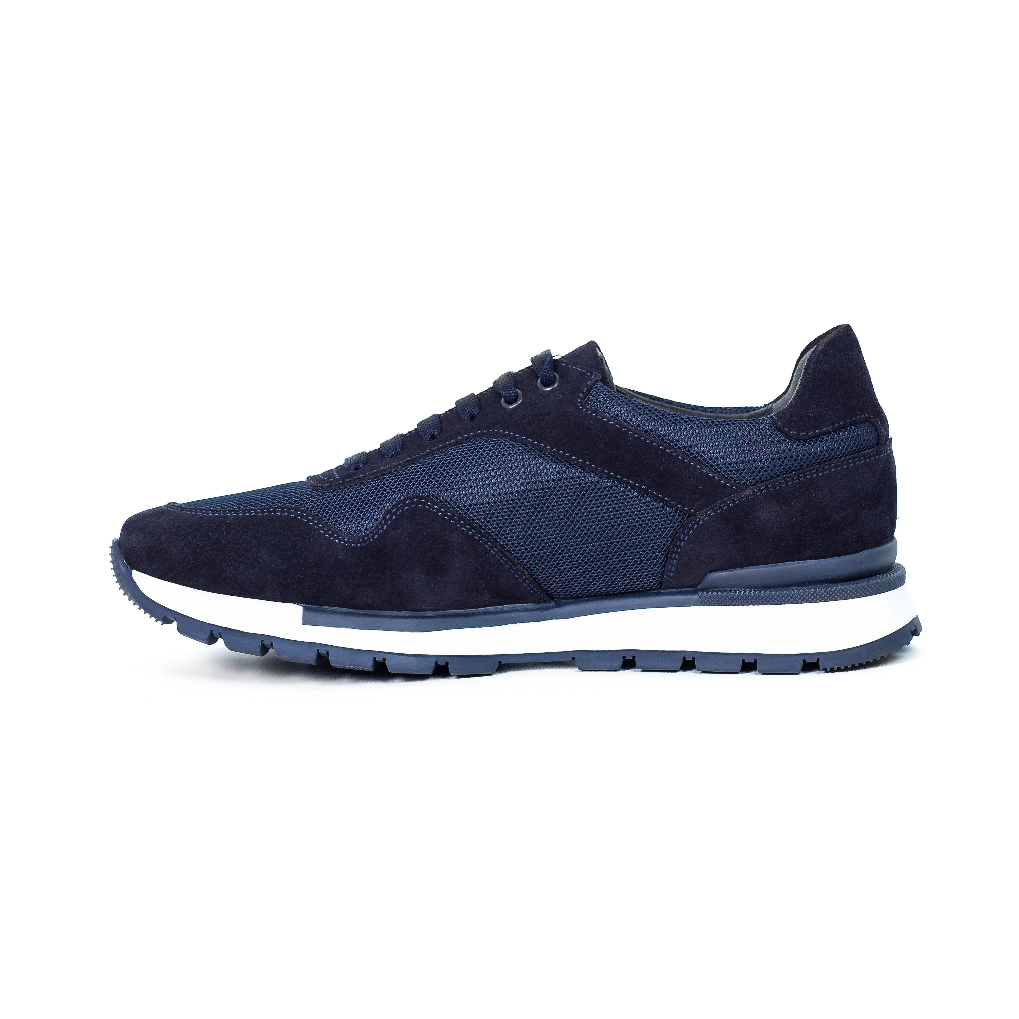 SUEDE AND TEXTILE RUNNER SNEAKERS
