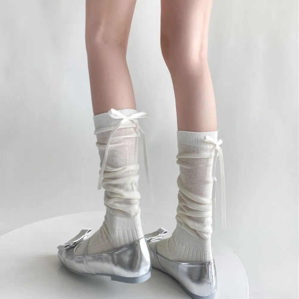 Summer Bow Calf Socks