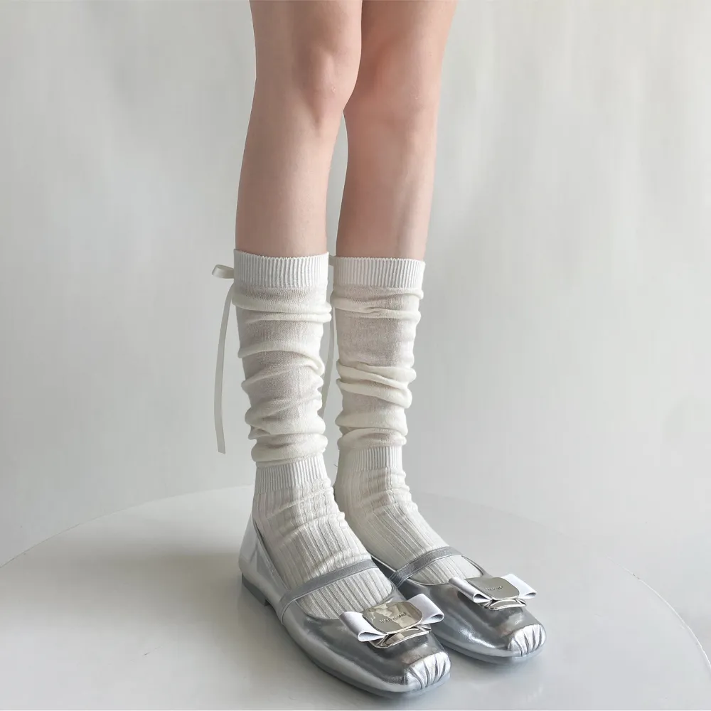 Summer Bow Calf Socks