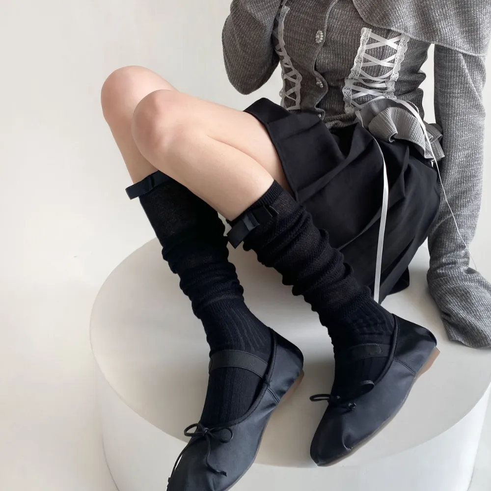 Summer Bow Calf Socks
