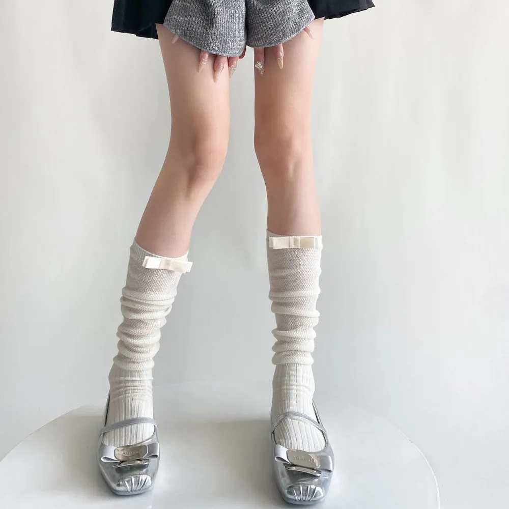 Summer Bow Calf Socks