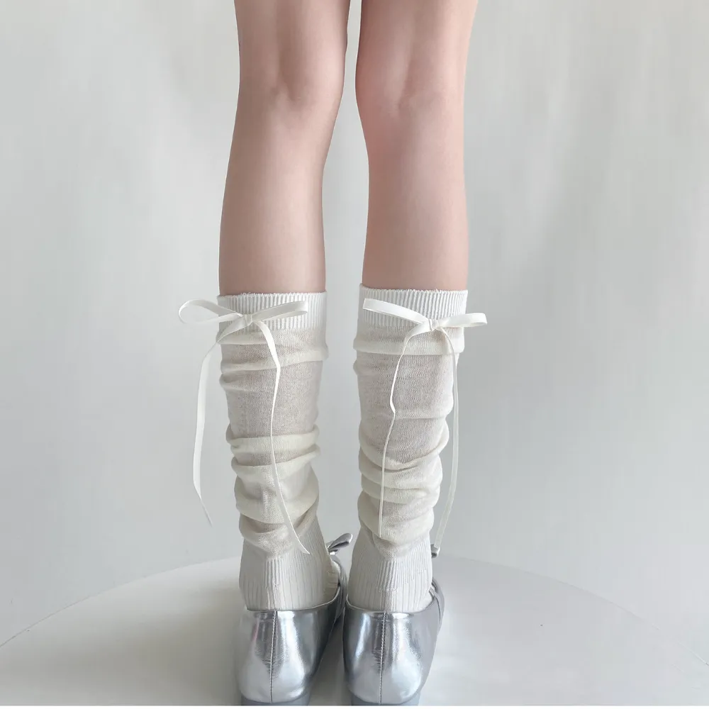 Summer Bow Calf Socks
