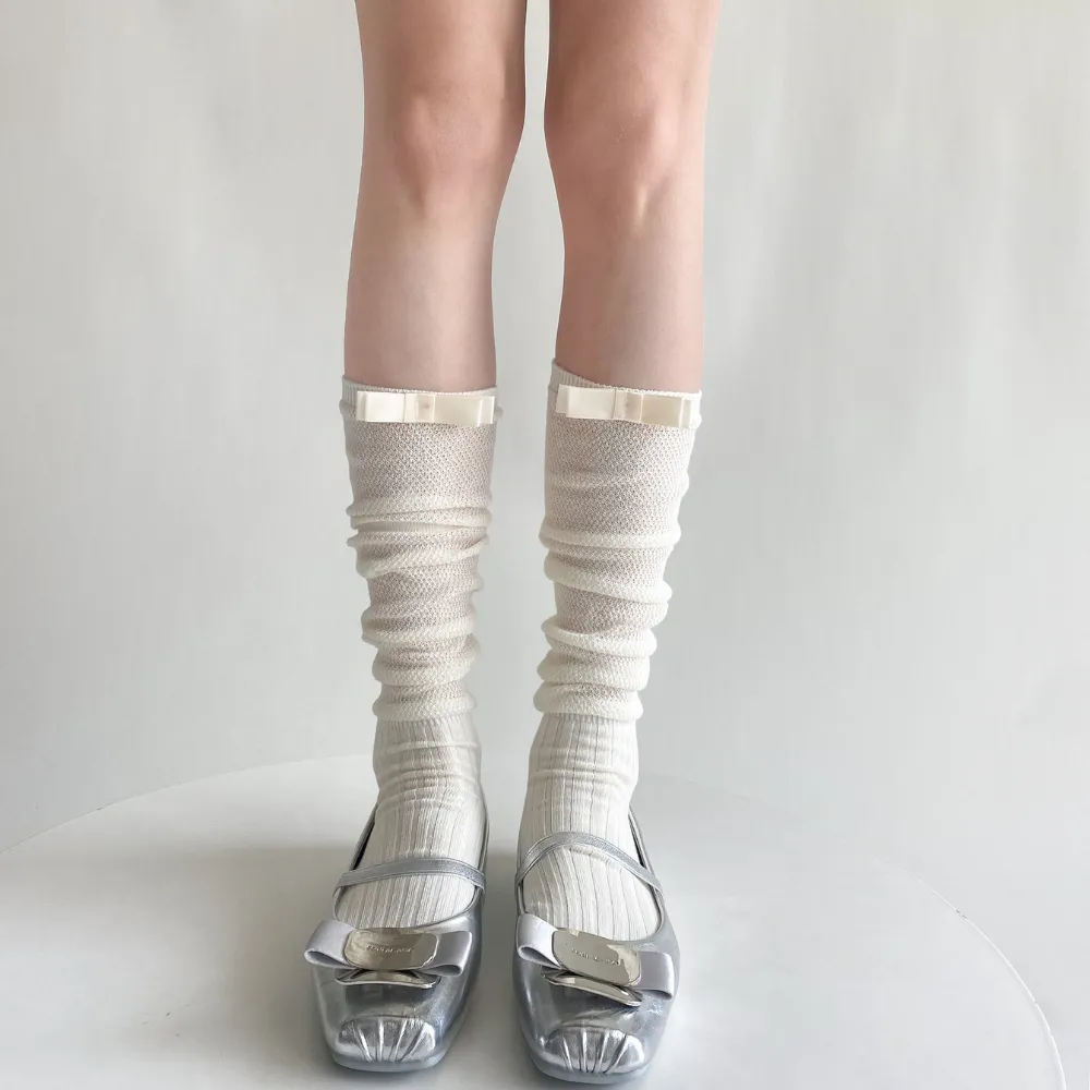 Summer Bow Calf Socks