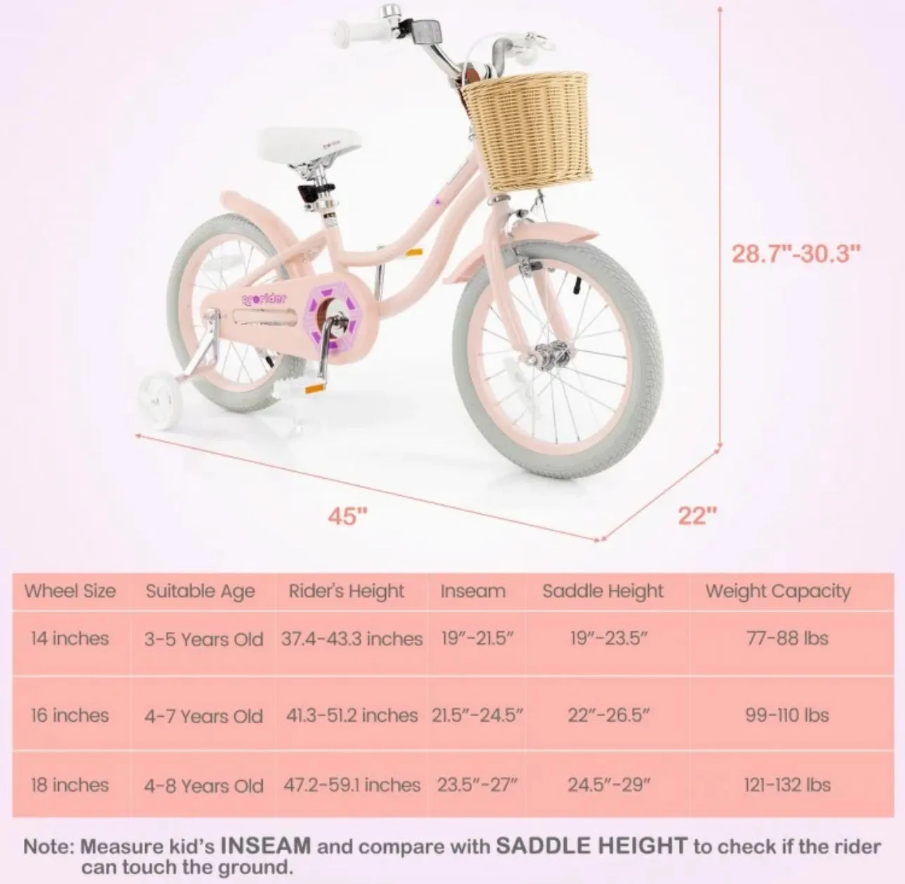 Super Awesome & Fun Retro 16” Children’s Pedal Bicycle Bike Adjustable Handle, Seat | Ages 4-7 | Basket | Bell | Comfy Seat | Heavy Duty Tires