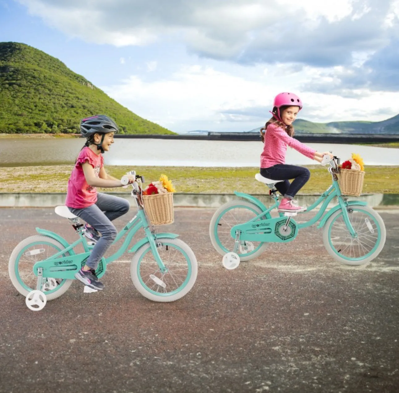 Super Awesome & Fun Retro 16” Children’s Pedal Bicycle Bike Adjustable Handle, Seat | Ages 4-7 | Basket | Bell | Comfy Seat | Heavy Duty Tires