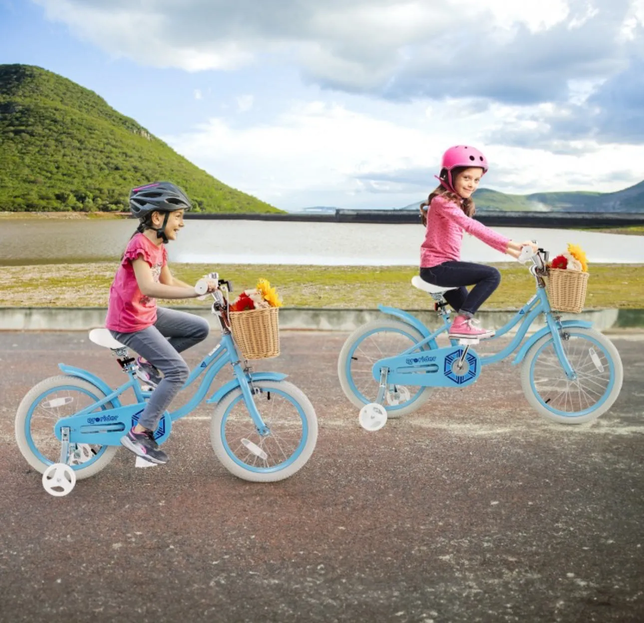 Super Awesome & Fun Retro 16” Children’s Pedal Bicycle Bike Adjustable Handle, Seat | Ages 4-7 | Basket | Bell | Comfy Seat | Heavy Duty Tires