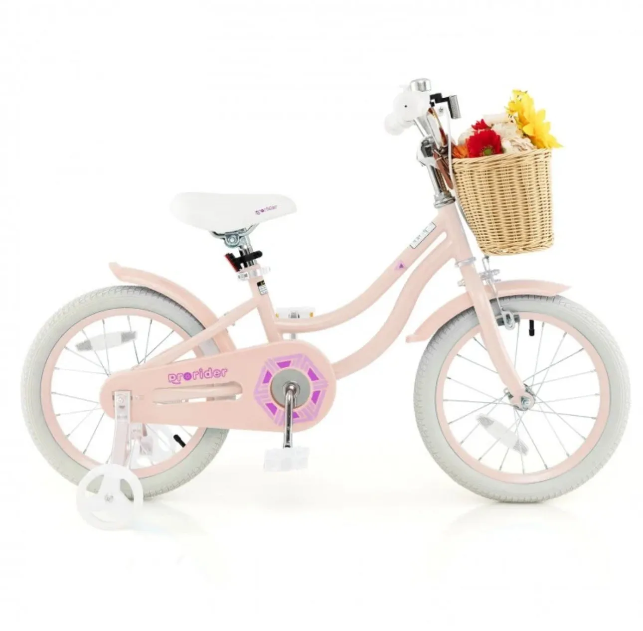 Super Awesome & Fun Retro 16” Children’s Pedal Bicycle Bike Adjustable Handle, Seat | Ages 4-7 | Basket | Bell | Comfy Seat | Heavy Duty Tires