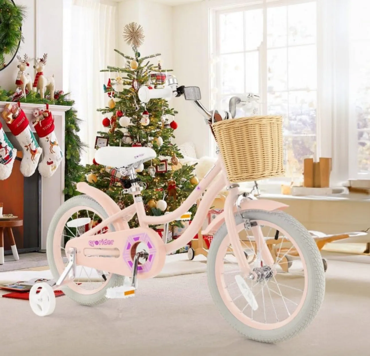 Super Awesome & Fun Retro 16” Children’s Pedal Bicycle Bike Adjustable Handle, Seat | Ages 4-7 | Basket | Bell | Comfy Seat | Heavy Duty Tires