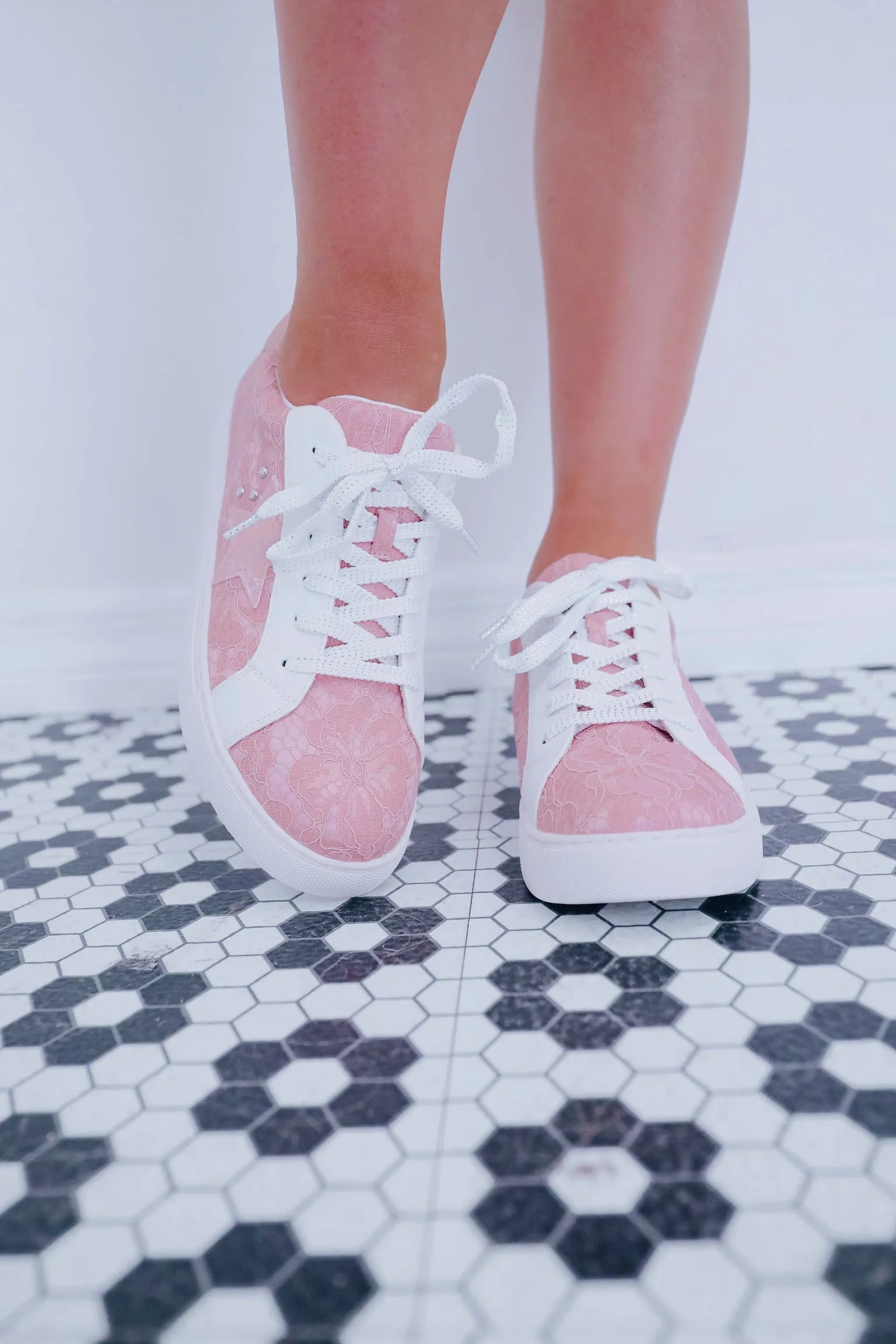 Supernova Pink Lace Sneaker By Corky's