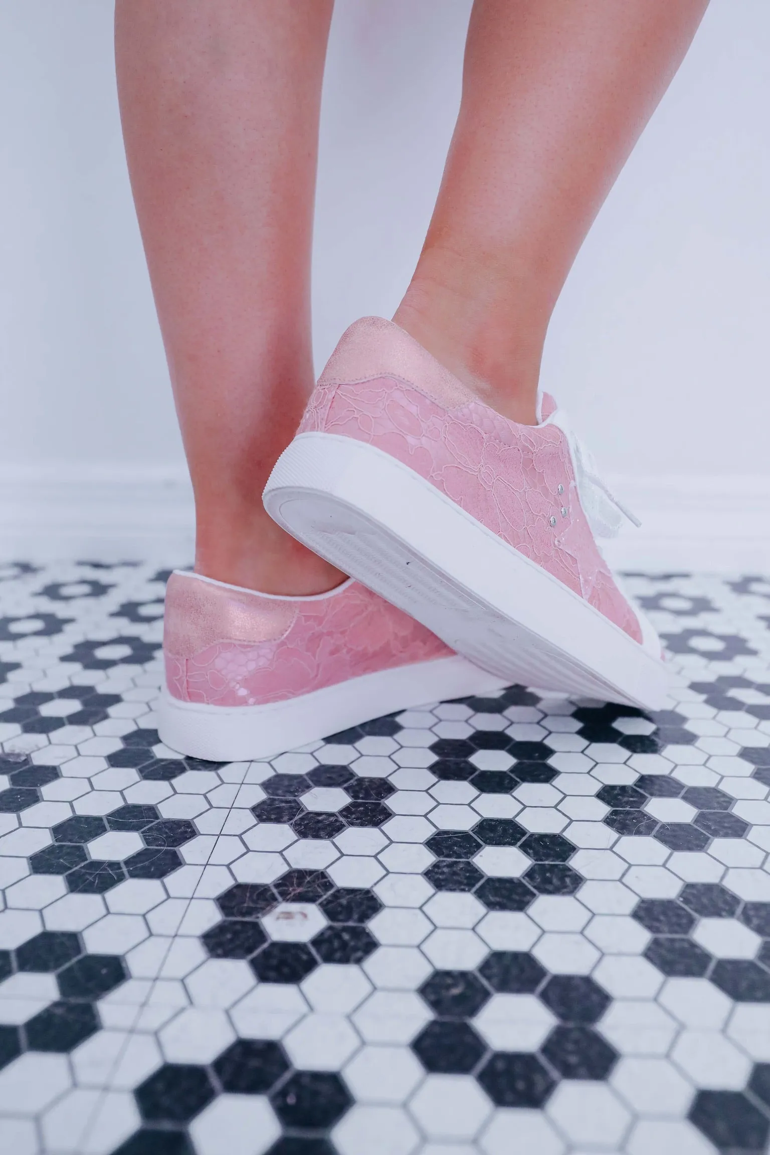 Supernova Pink Lace Sneaker By Corky's
