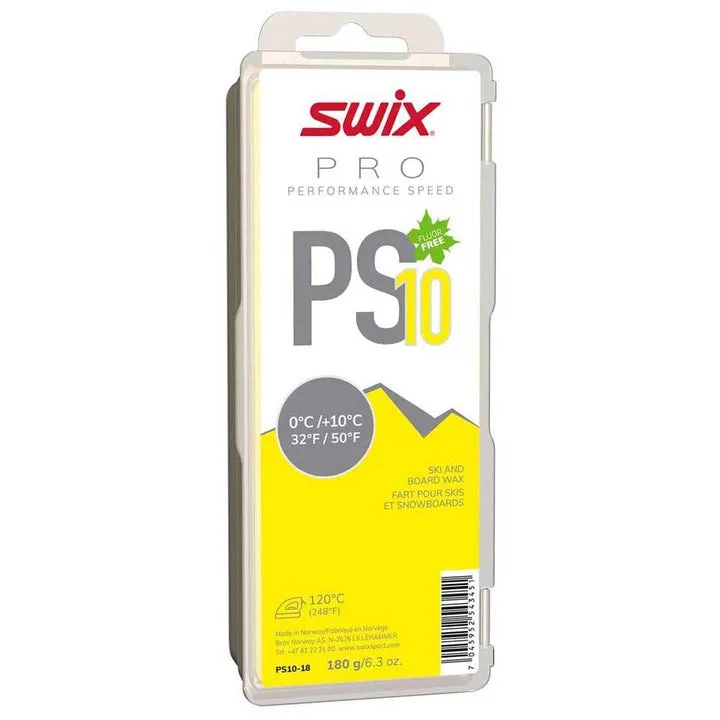Swix Pro Performance Speed PS10 Yellow 0C to  10C Wax