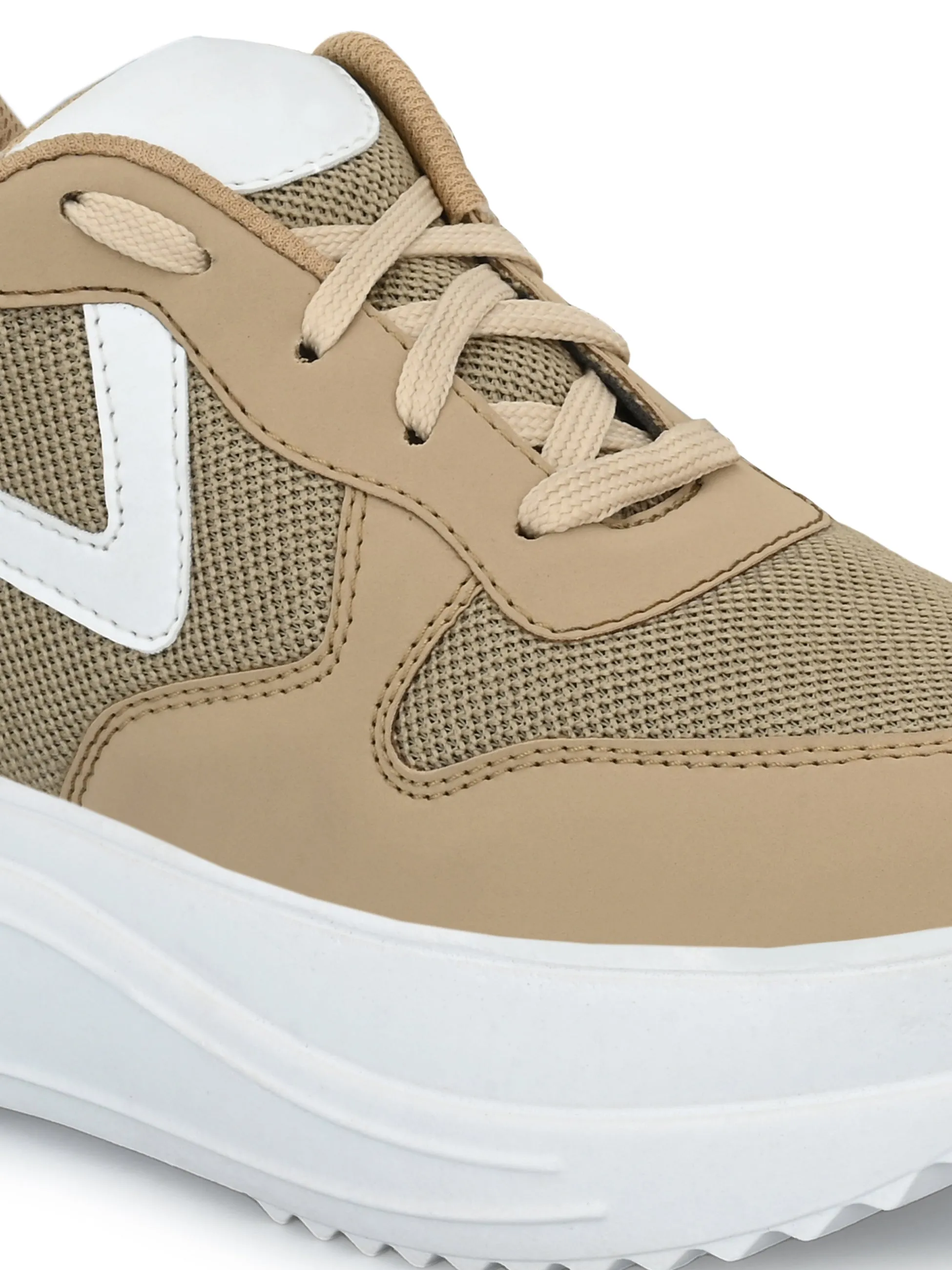 Taupe Wave Platform Sneaker For Women