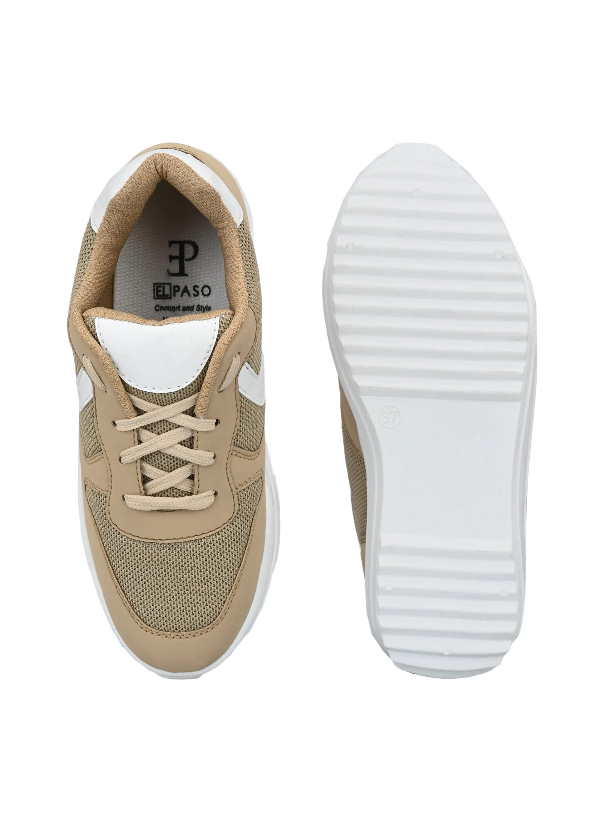Taupe Wave Platform Sneaker For Women