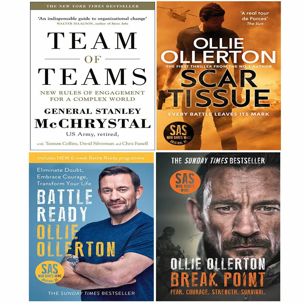 Team of Teams, Break Point, Battle Ready, Scar Tissue Ollie Ollerton 4 Books Set