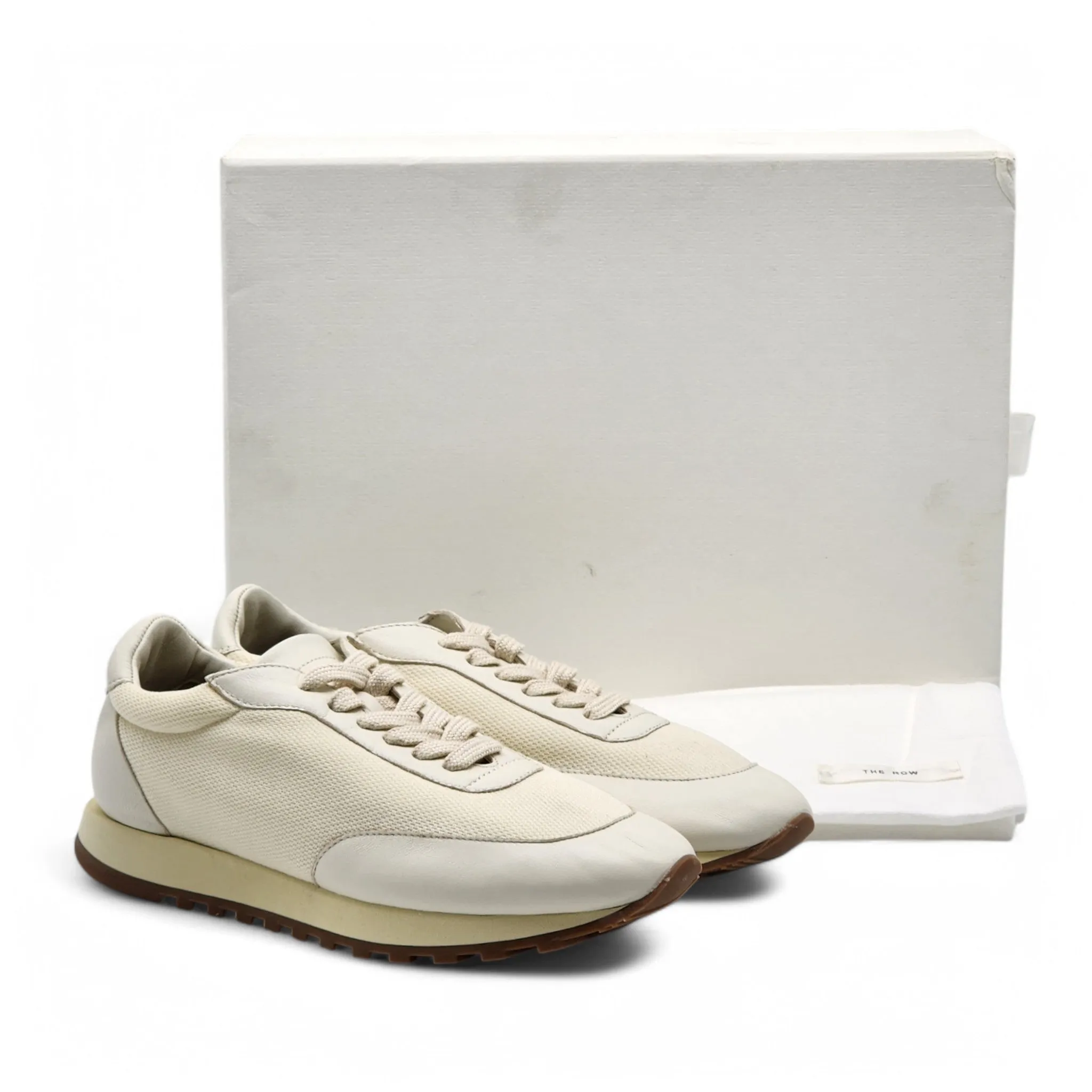The Row Owen Runner Sneakers - Mesh and Leather - Beige 37