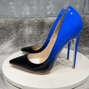 Tikicup Gradient Colors Collection Women Pointy Toe High Heel Party Shoes Fashion Designer Comfortable Slip On Stiletto Pumps