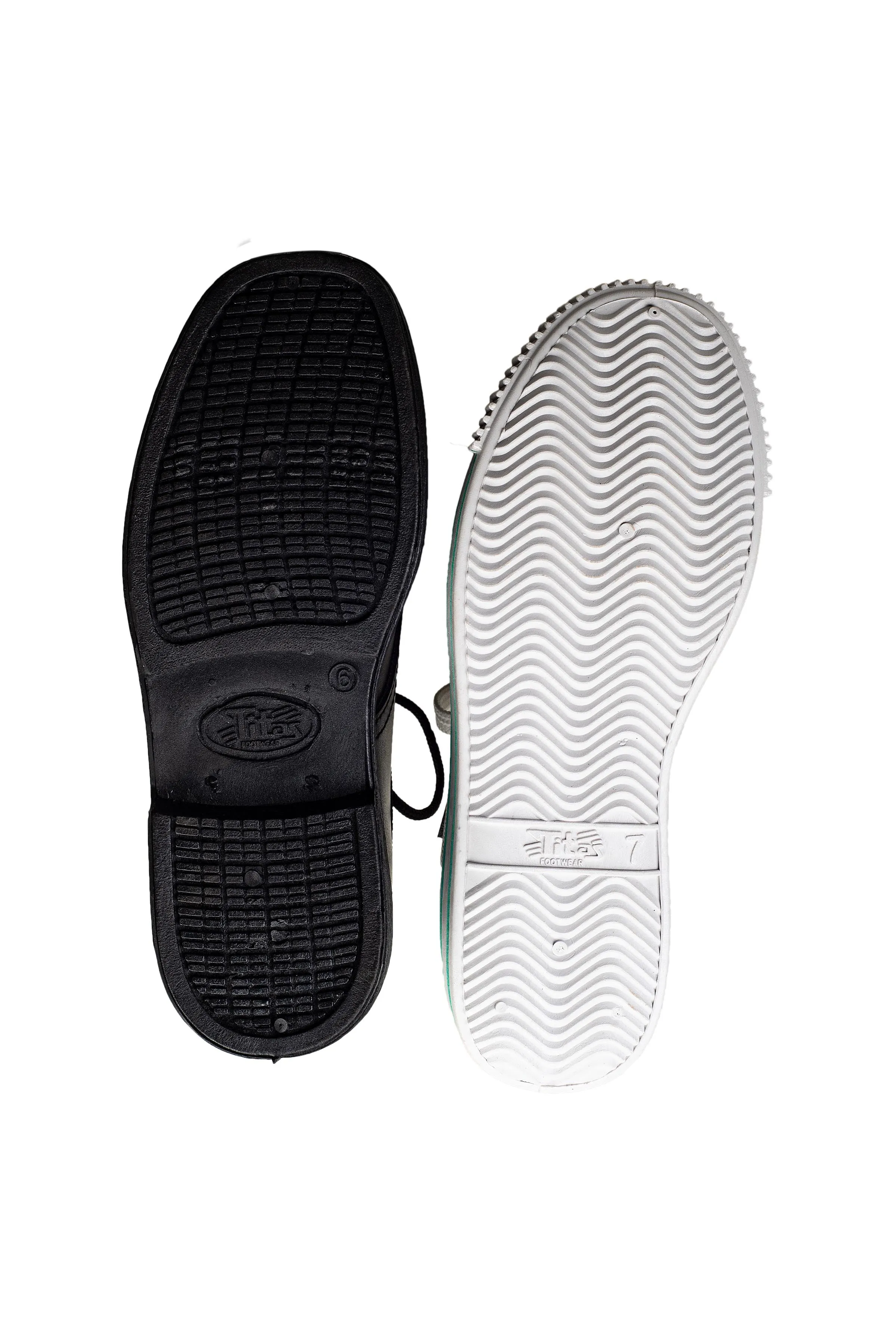 Titas Boys Black School Shoe & White Canvas School Shoe Combo