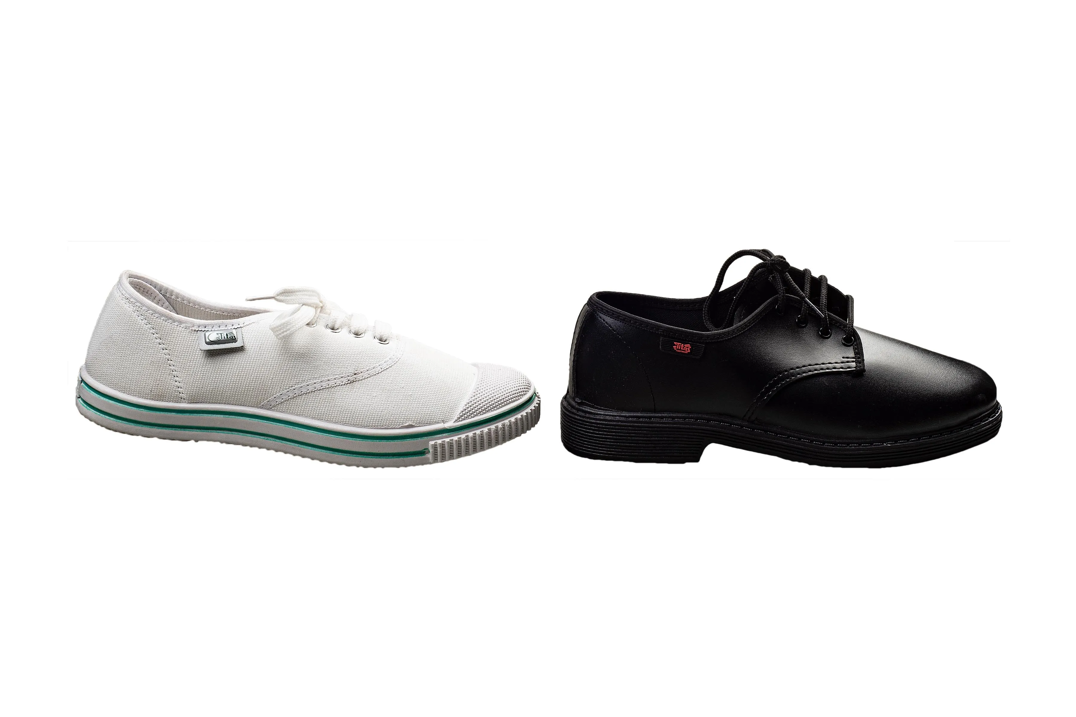 Titas Boys Black School Shoe & White Canvas School Shoe Combo