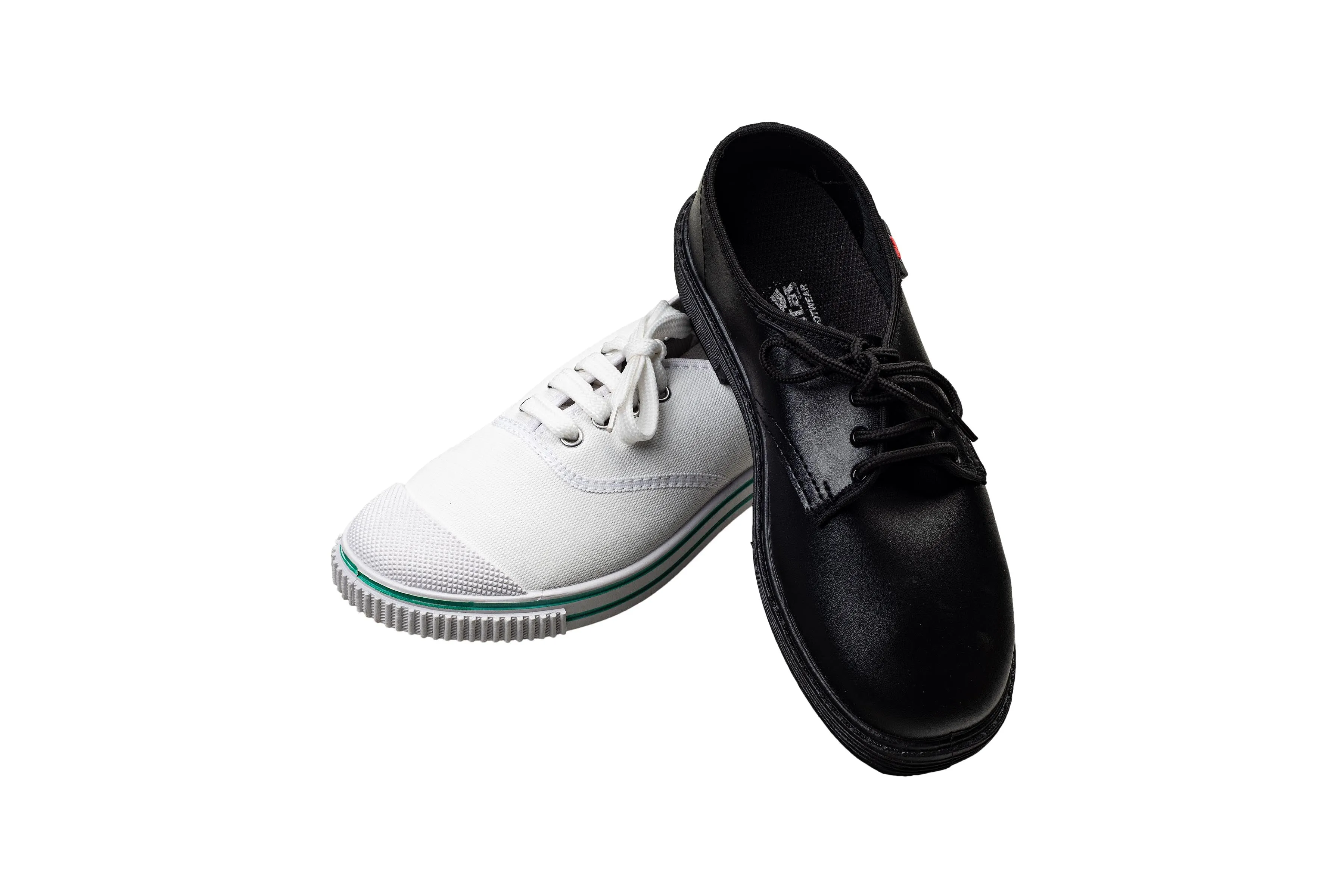 Titas Boys Black School Shoe & White Canvas School Shoe Combo
