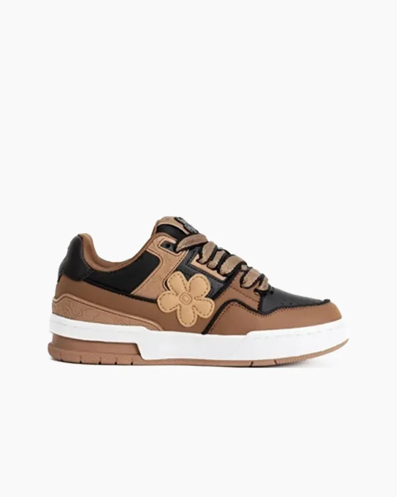 Unisex Flower Design Skateboard Shoes Low-Top Sneakers