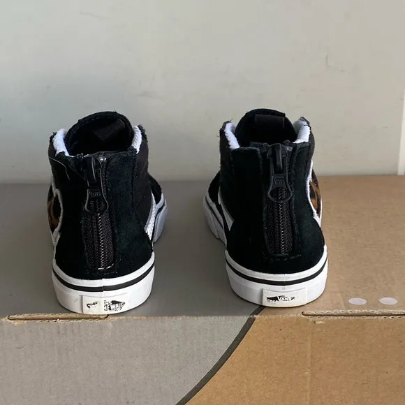 Vans Sk8 Hi Leopard Heart Toddler Zip Sneakers- SZ 8 C