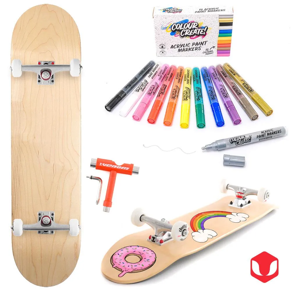 Venom Skateboards Complete Skateboard & Pens - 8.0"